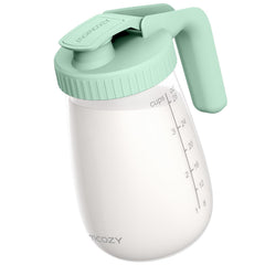 Momcozy pitcher frontal verde mostrando diseño y capacidad