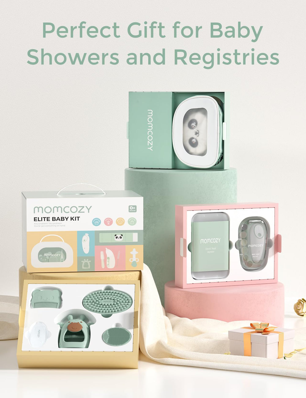 Momcozy set comparado con objeto cotidiano, portátil y fácil de llevar