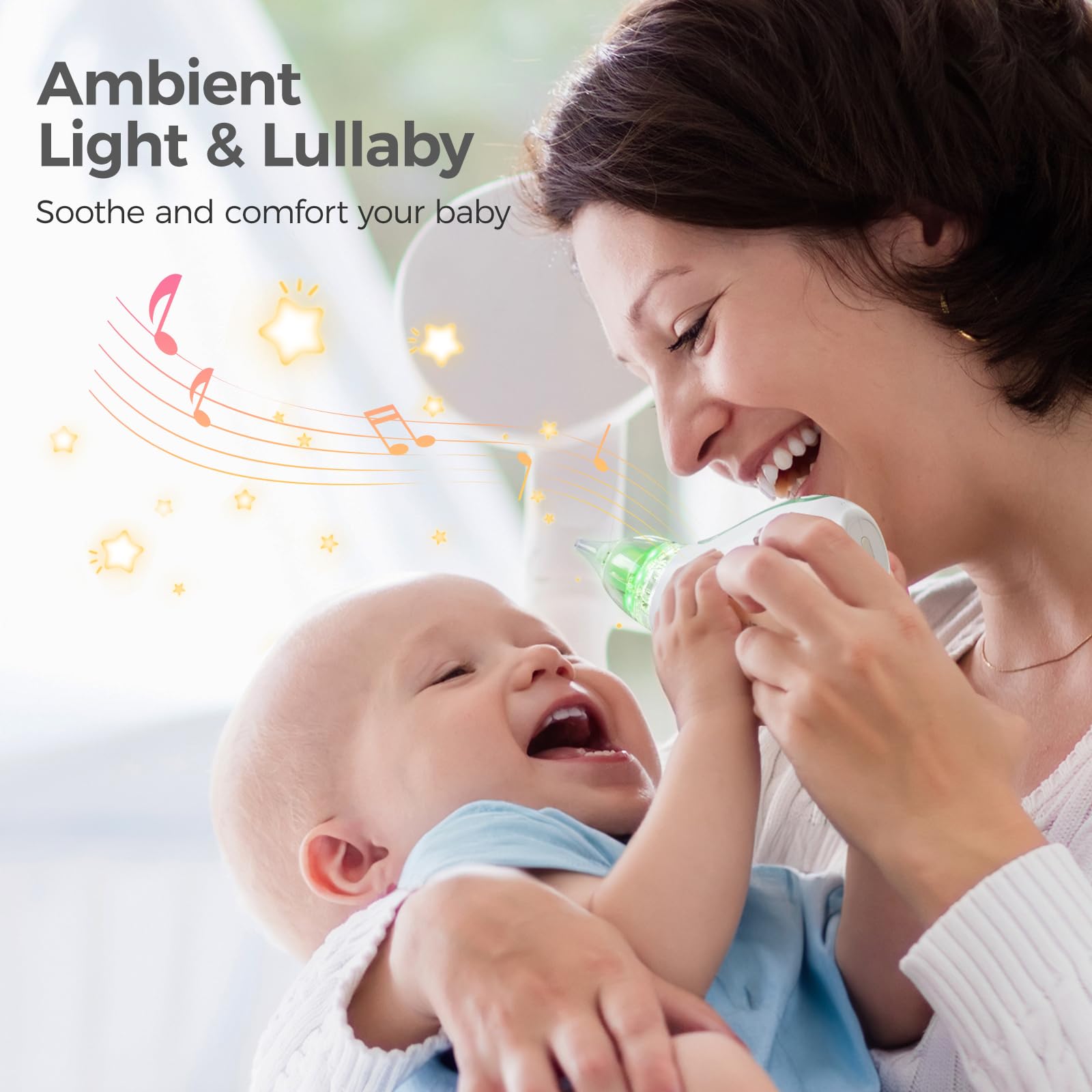 Momcozy aspirador en mano para ver tamaño y manejabilidad