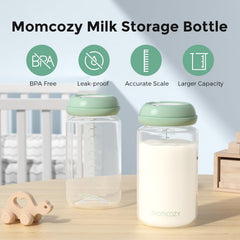 Momcozy tapa cerrada con escala de medidas legible para controlar cantidad
