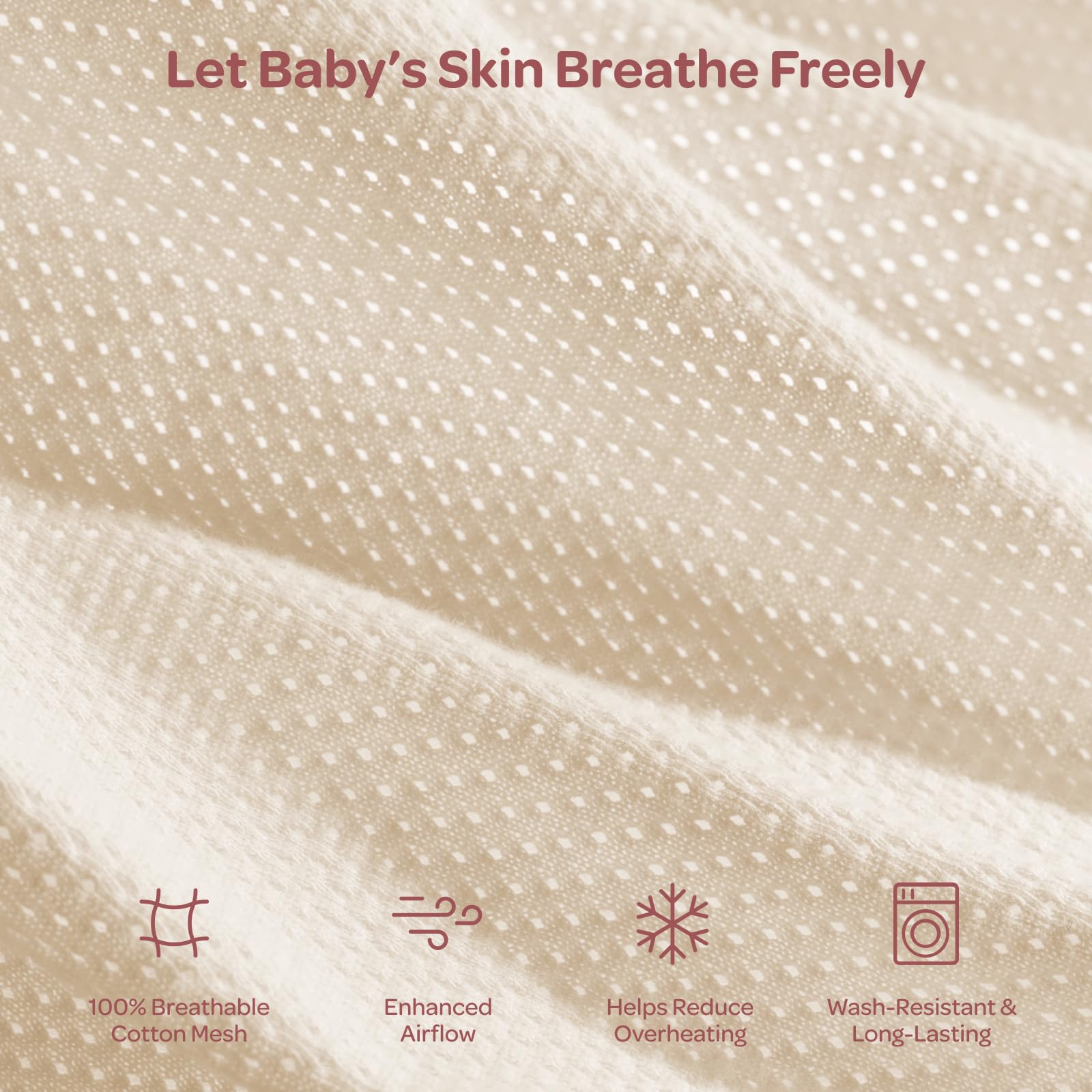 Momcozy primer plano de la textura aireada que mejora la ventilación