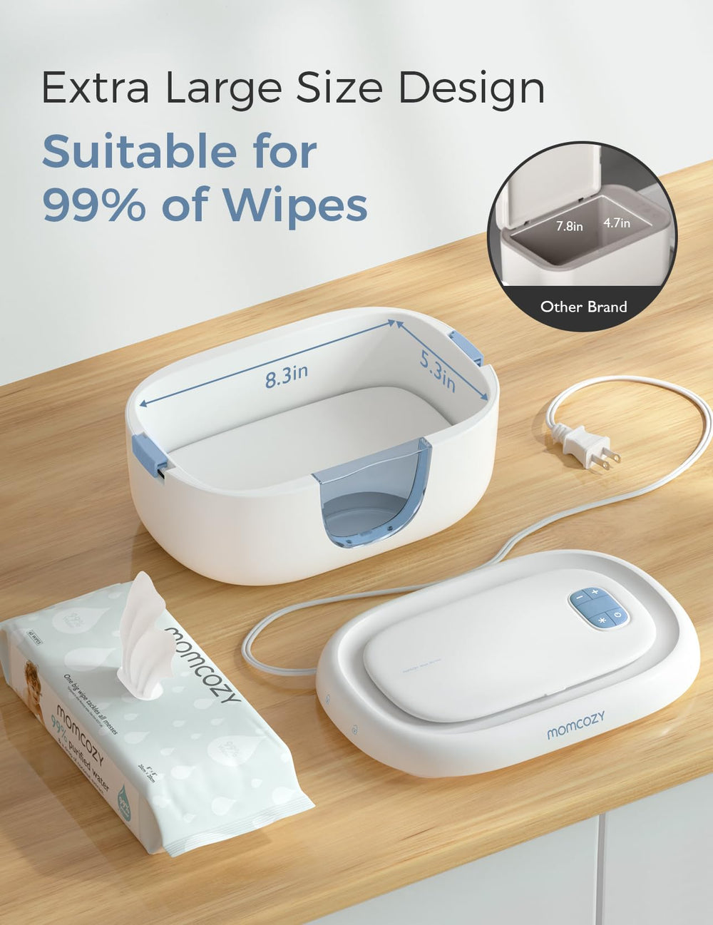 Momcozy paquete de toallitas colocado dentro sin desembalar para ahorro