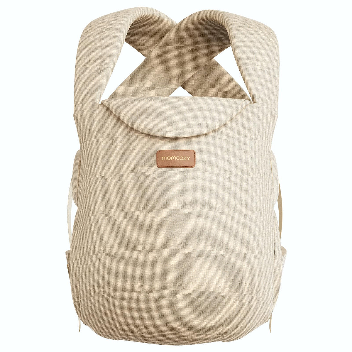 Momcozy imagen frontal del portabebés mostrando ajuste seguro y confort