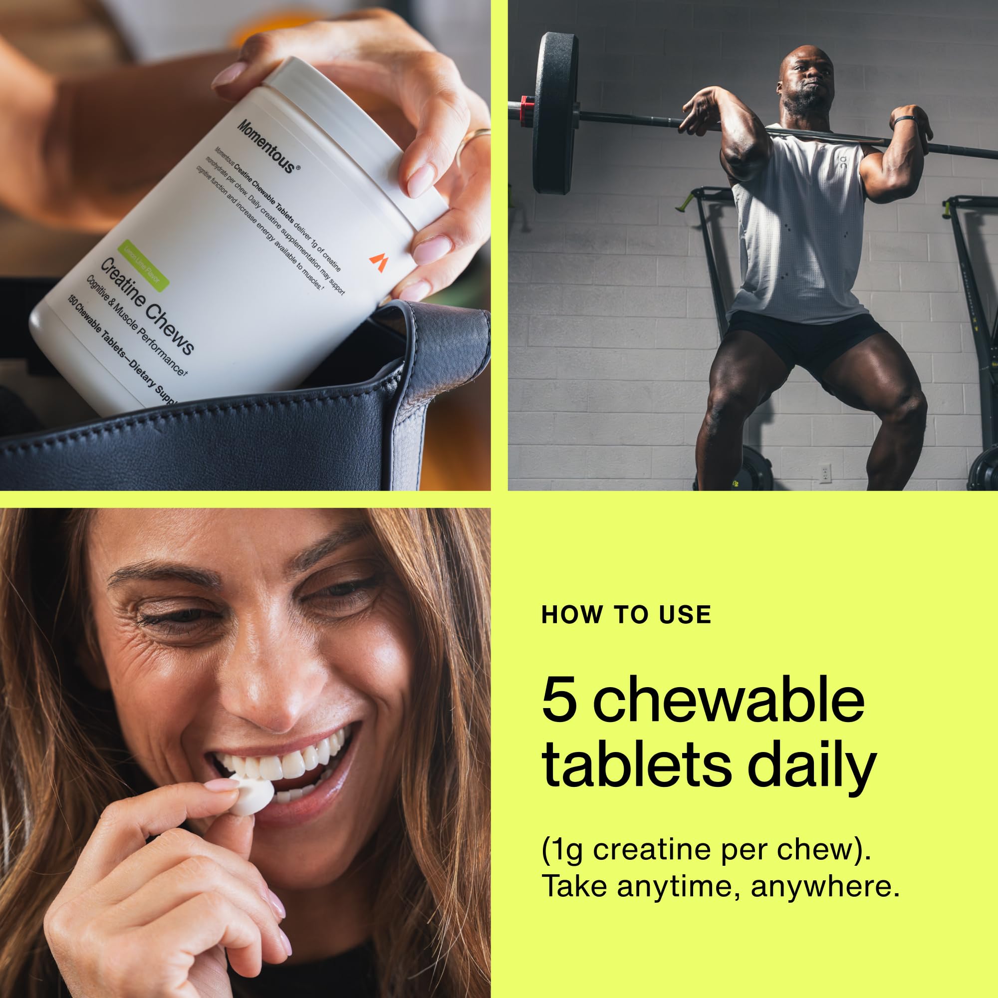 Momentous chew consumida tras ejercicio, apoyo práctico para recuperación