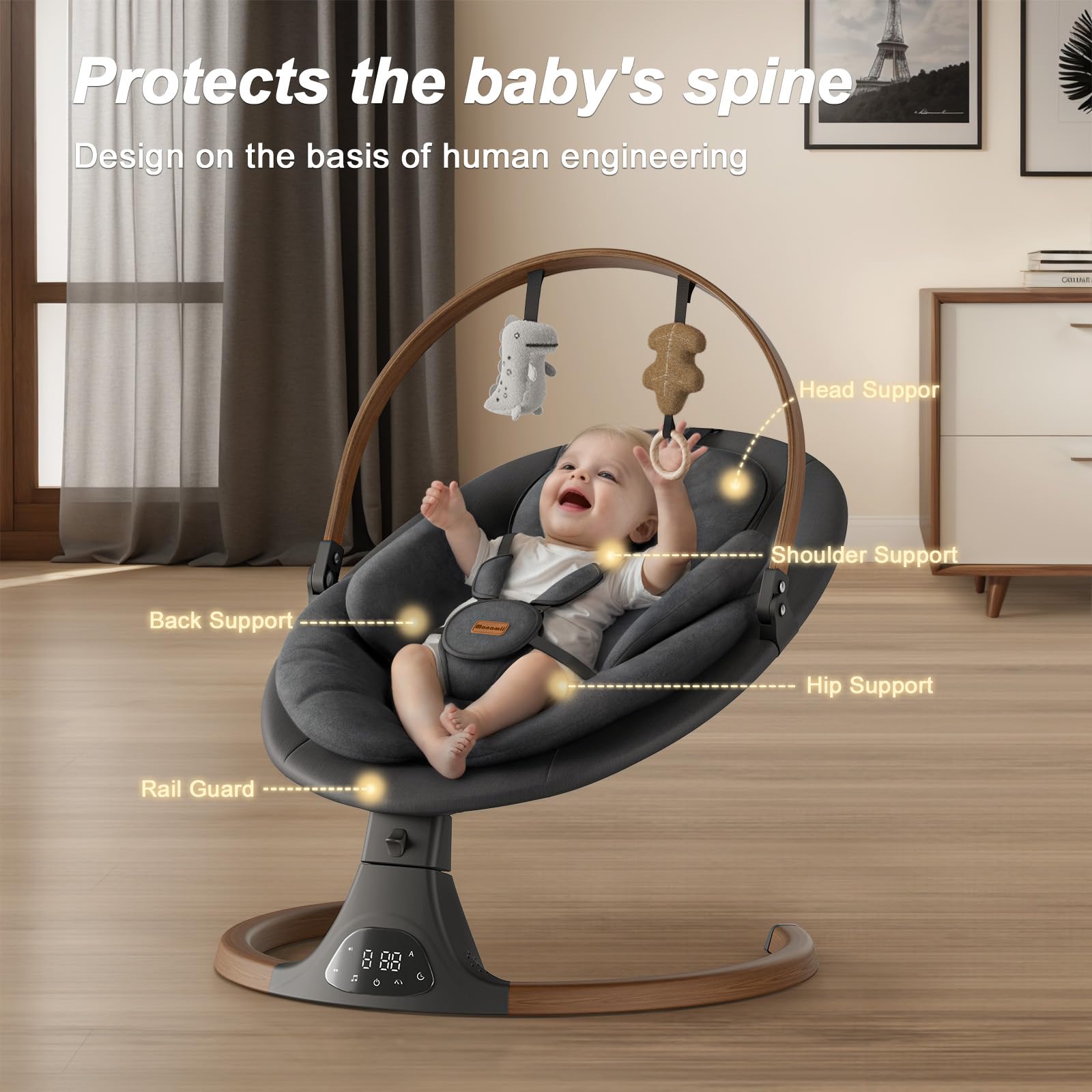 Monamii asiento acolchado reversible y lavable que garantiza confort y limpieza