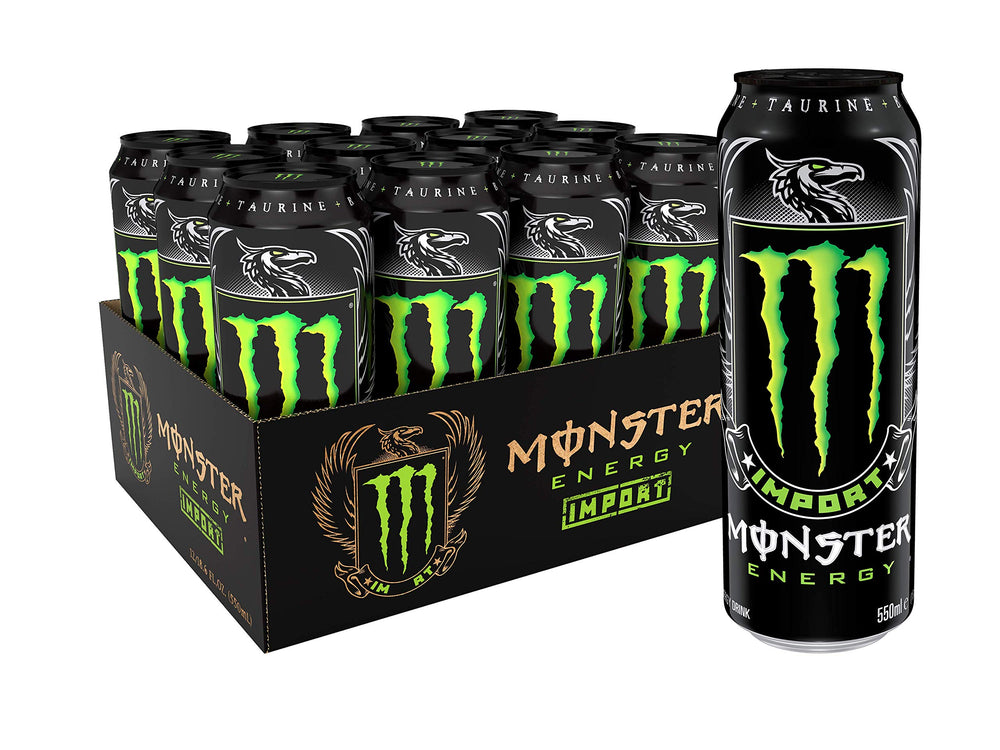 Monster lata frontal 18.6 oz mostrando diseño resellable y conveniencia