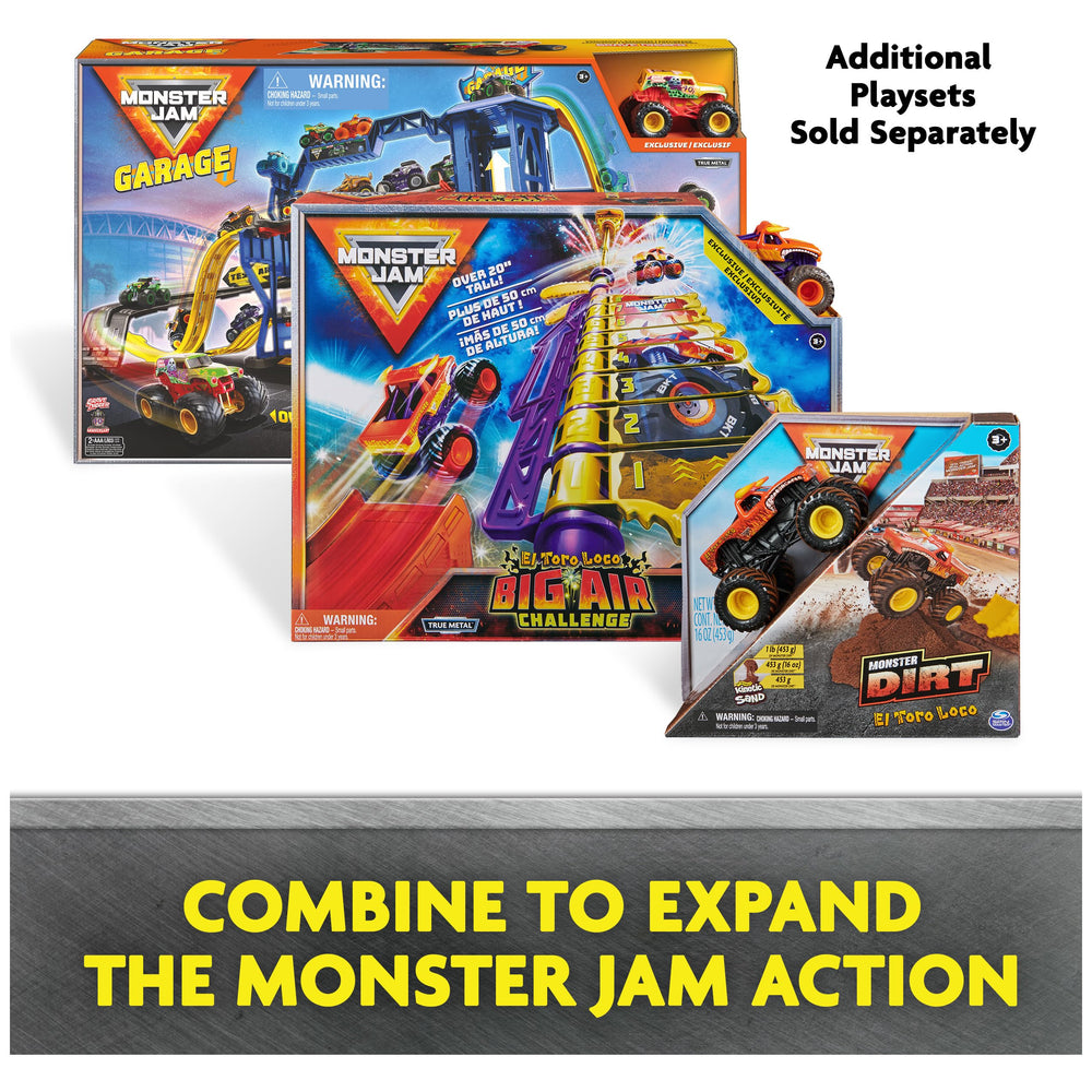 Monster Jam primer plano de llanta BKT demostrando realismo y tracción visual
