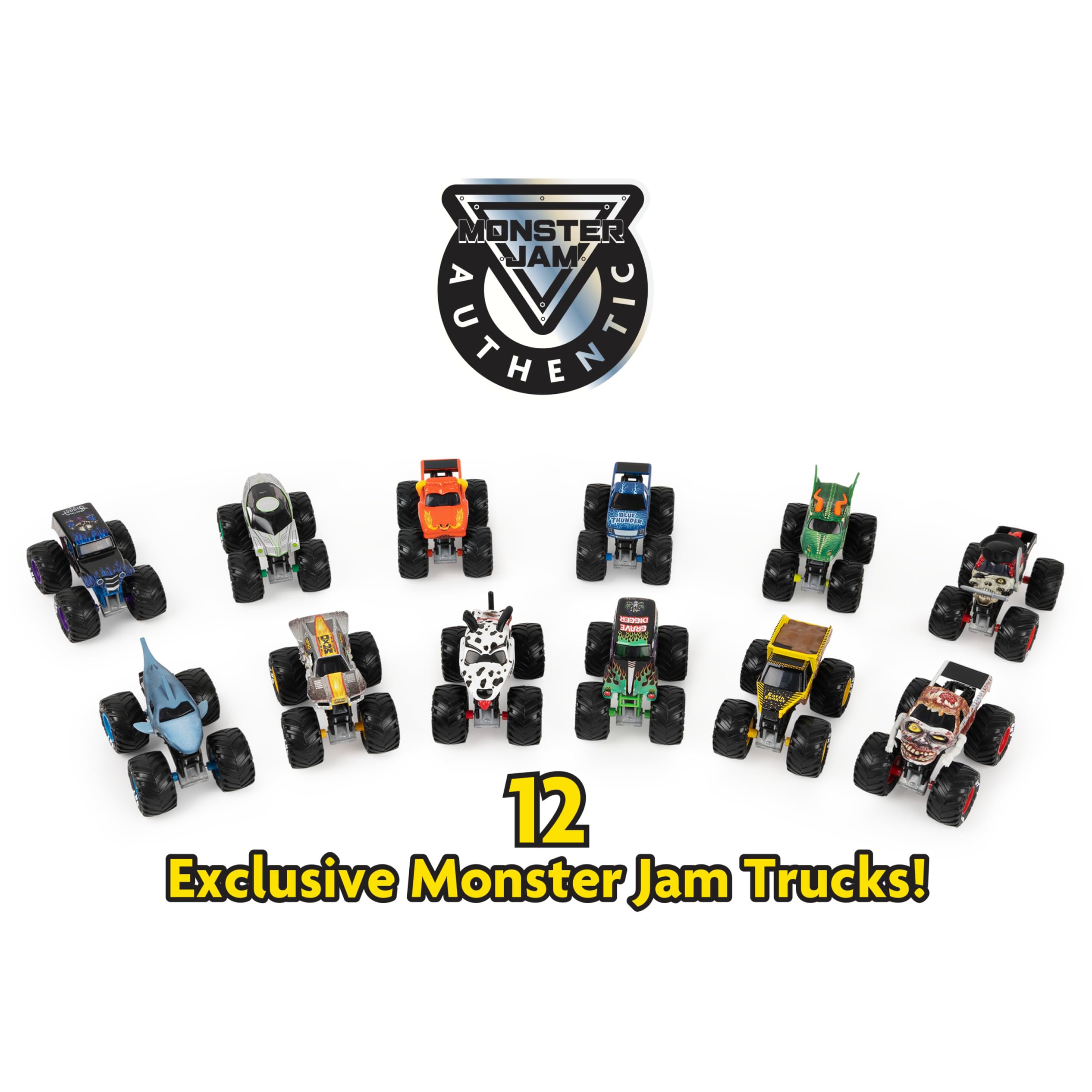 Monster Jam detalle de la carrocería die-cast con gráficos nítidos y acabado resistente