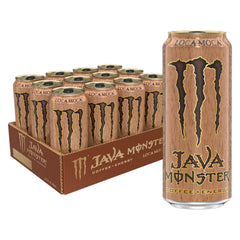 Monster Java Loca Moca lata al frente mostrando diseño y conveniencia