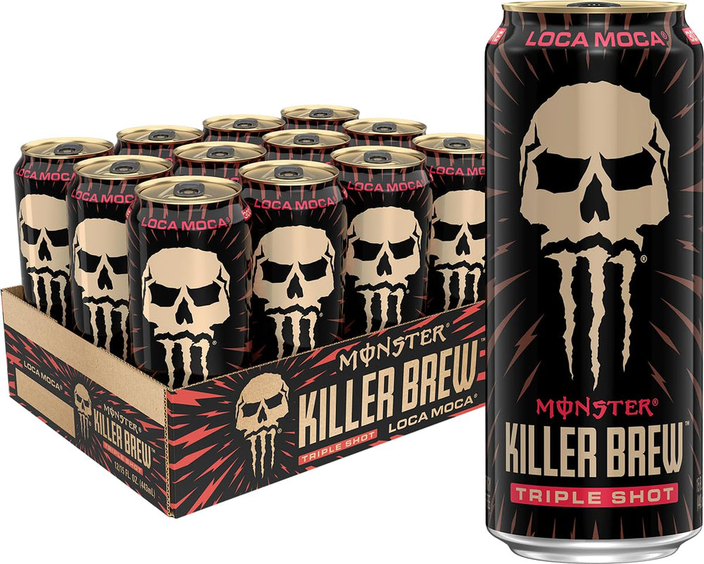Monster Killer Brew Loca Moca frente mostrando la lata y conveniencia