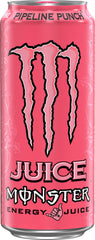 Detalle del líquido burbujeante de Monster mostrando textura refrescante