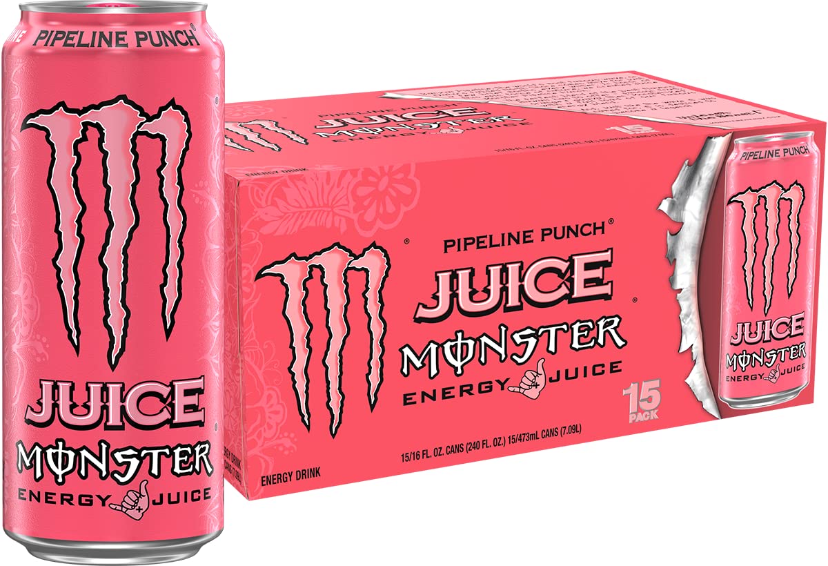 Monster lata frontal con diseño Pipeline Punch, sabor tropical inmediato