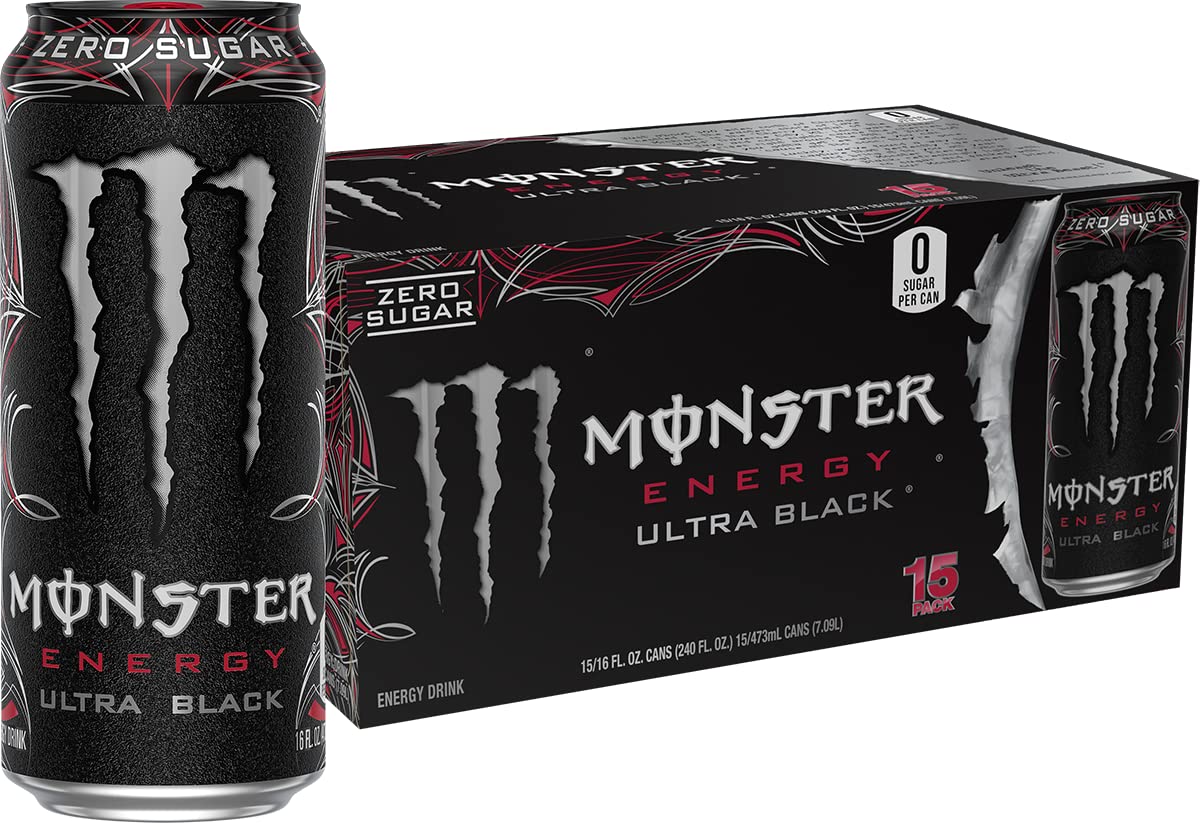 Monster Ultra Black lata frontal mostrando diseño y beneficio refrescante