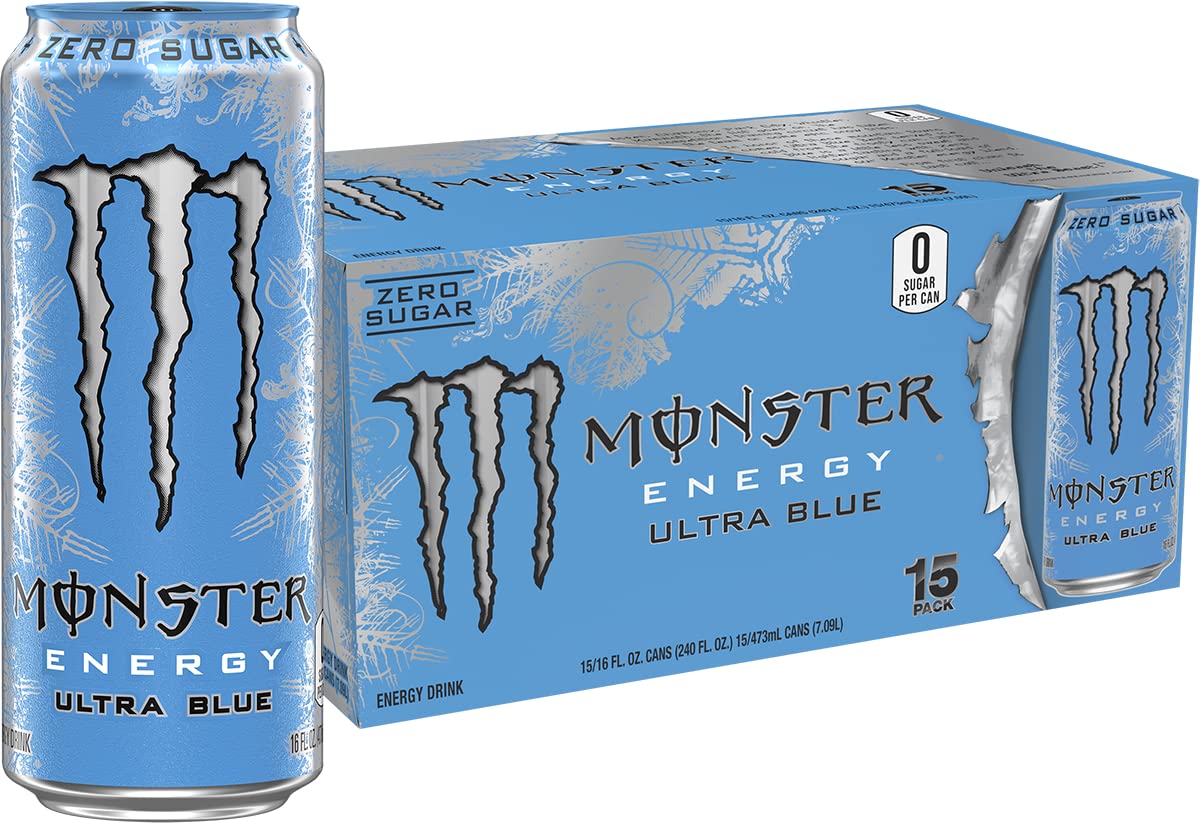 Monster Ultra Blue lata frontal mostrando diseño y claridad refrescante