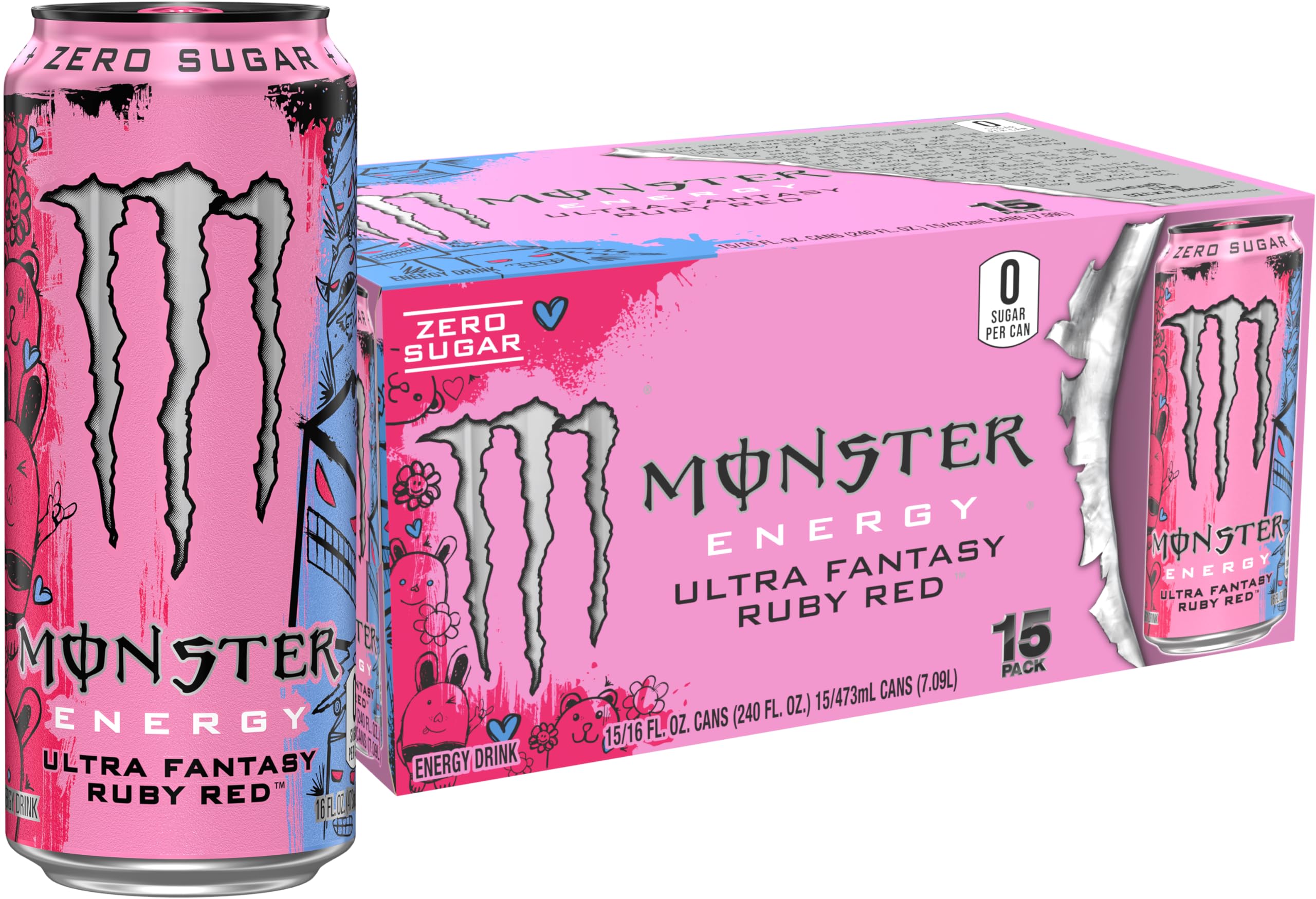 Monster lata frontal con diseño de Pinky Taylor y atractivo visual