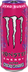 Monster Ultra Punk Punch lata en mano, consumo portátil y refrescante