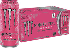 Monster lata frontal Ultra Rosa mostrando diseño y beneficio refrescante