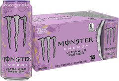 Monster Ultra Wild Passion vista frontal mostrando etiqueta y diseño vibrante