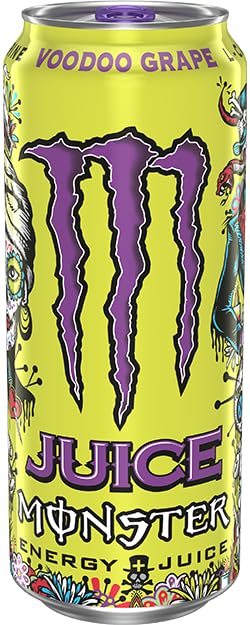 Lata Monster Voodoo Grape refrigerada en mano lista para beber