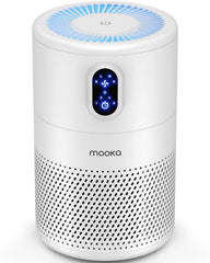 MOOKA vista frontal del purificador mostrando diseño moderno y capacidad