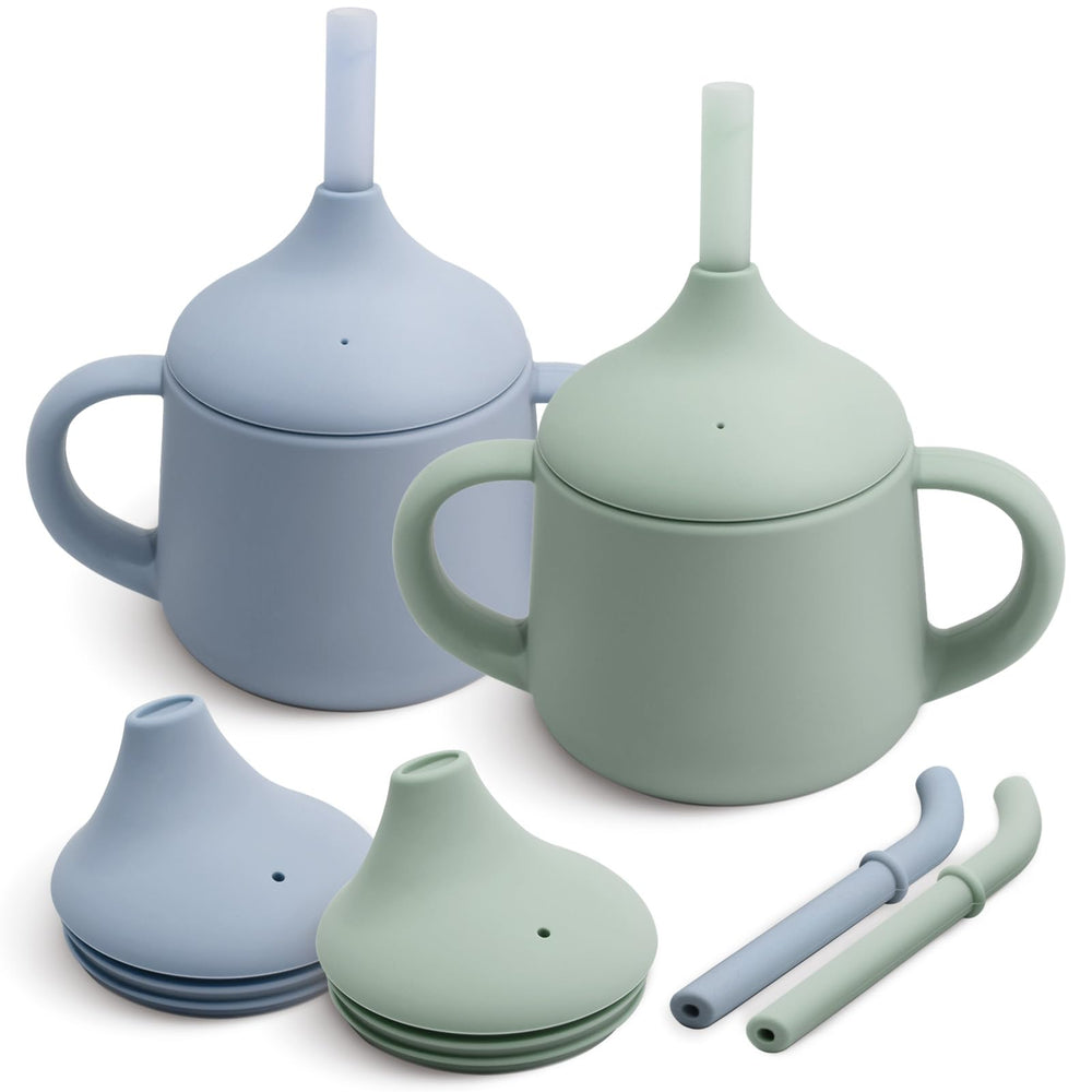 Moonkie vaso frontal pack de 2 mostrando diseño seguro y compacto