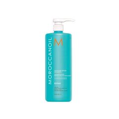 Moroccanoil botella frontal 33.8 fl oz mostrando diseño y volumen, facilita ahorro