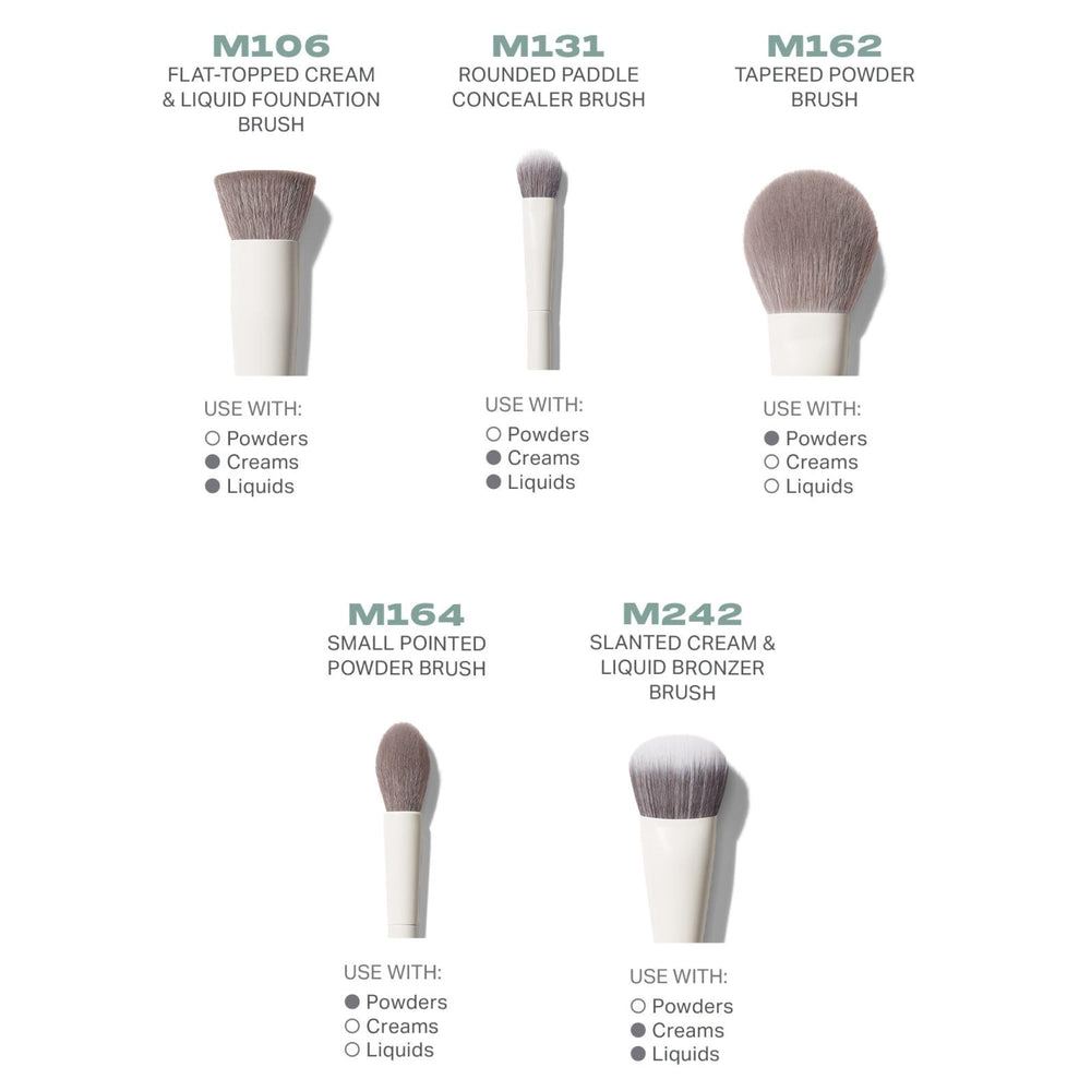 MORPHE brocha de base con cerdas densas aplicando producto para cobertura lisa