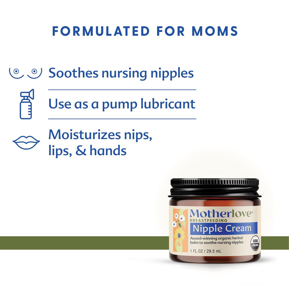 Motherlove Nipple Cream textura cremosa mostrando hidratación intensa