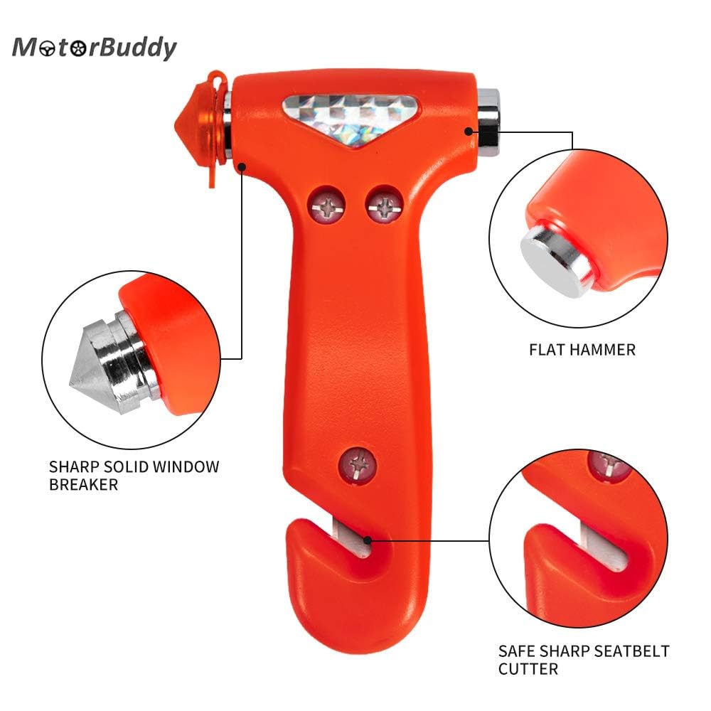 MOTORBUDDY primer plano de las puntas rompevidrios para impacto efectivo