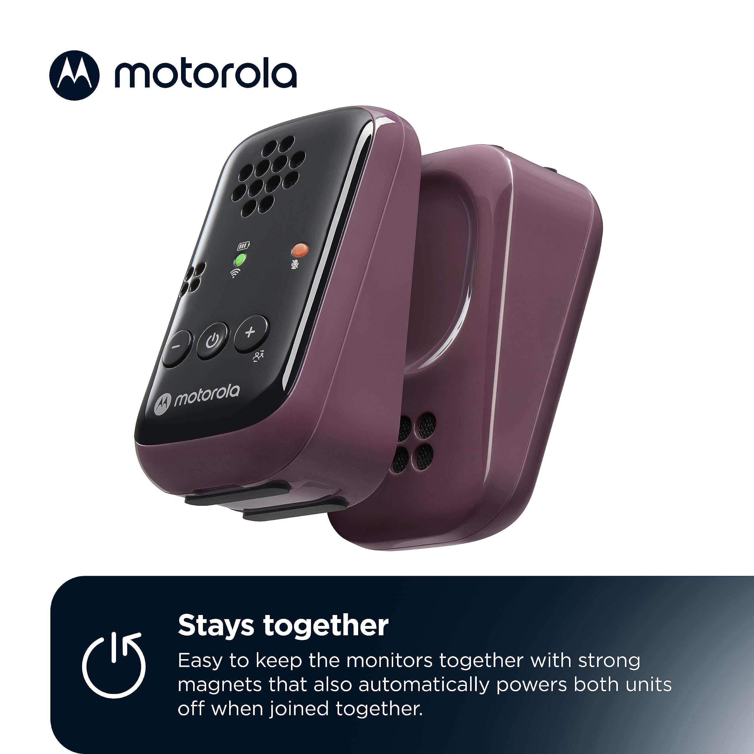 Motorola Nursery PIP12 primer plano del botón talkback, comunicación inmediata