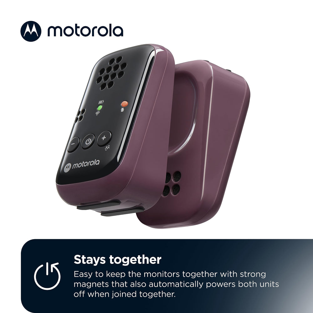 Motorola Nursery PIP12 primer plano del botón talkback, comunicación inmediata