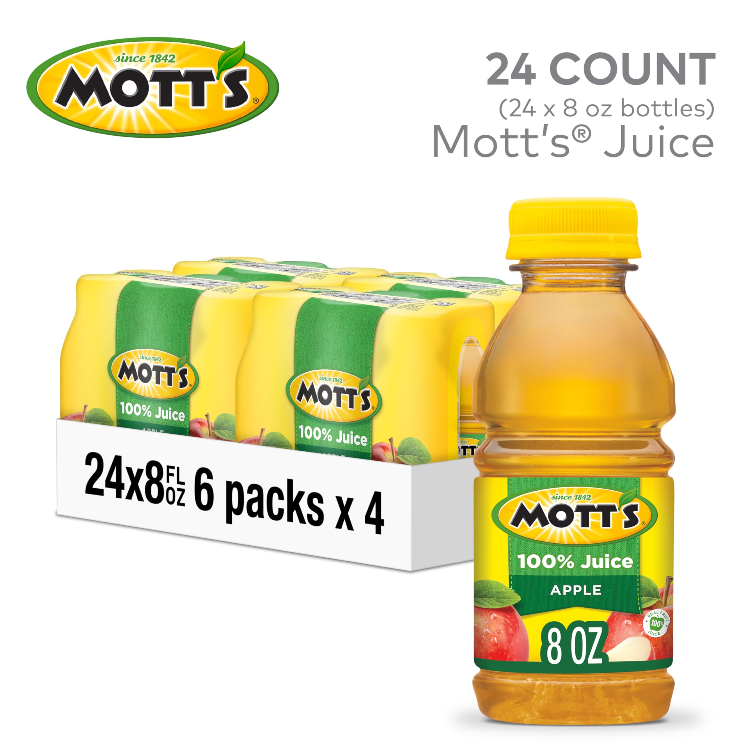 Mott's botella de perfil 8 fl oz con diseño portátil y porciones individuales