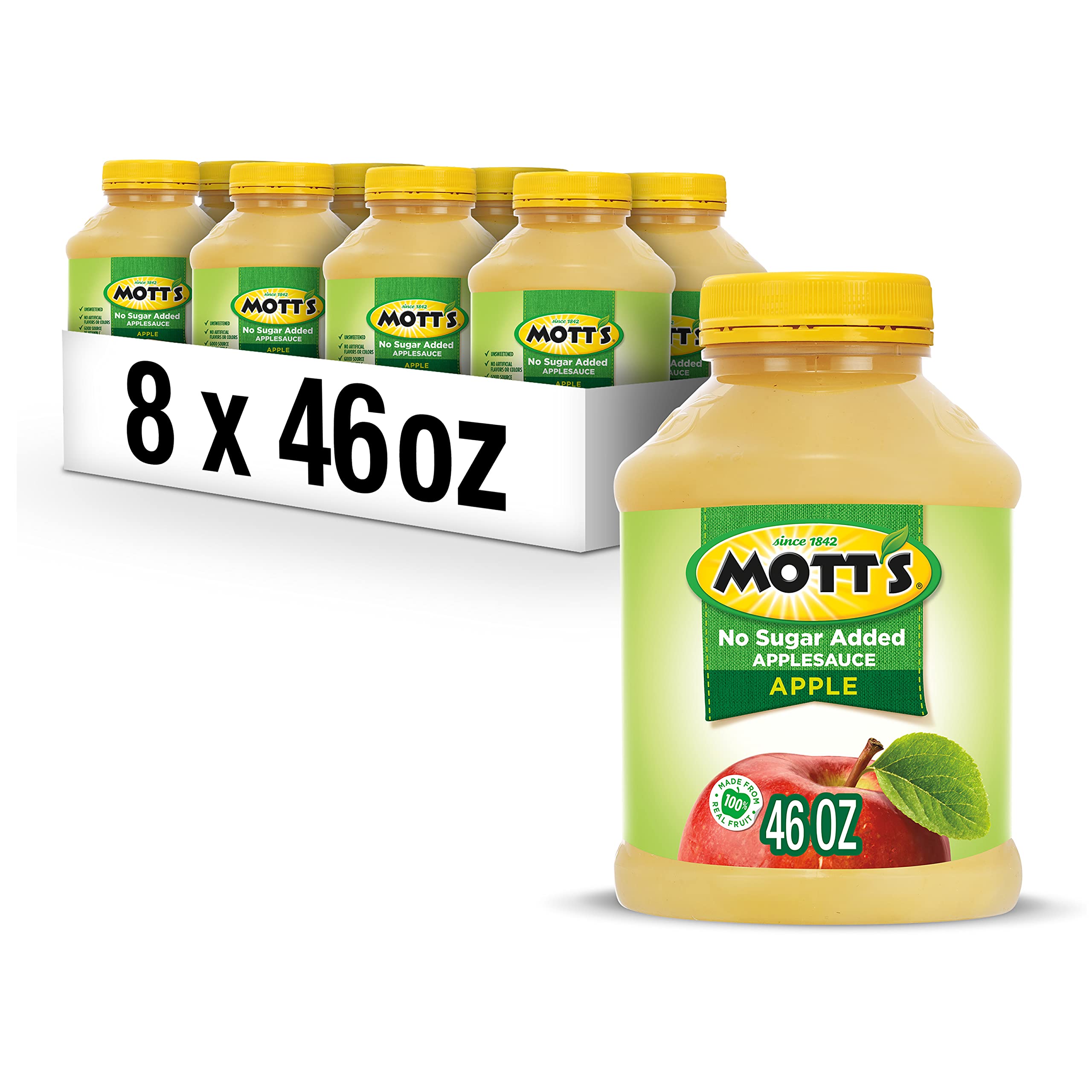 Mott's frasco 46 oz frente mostrando etiqueta clara y cantidad