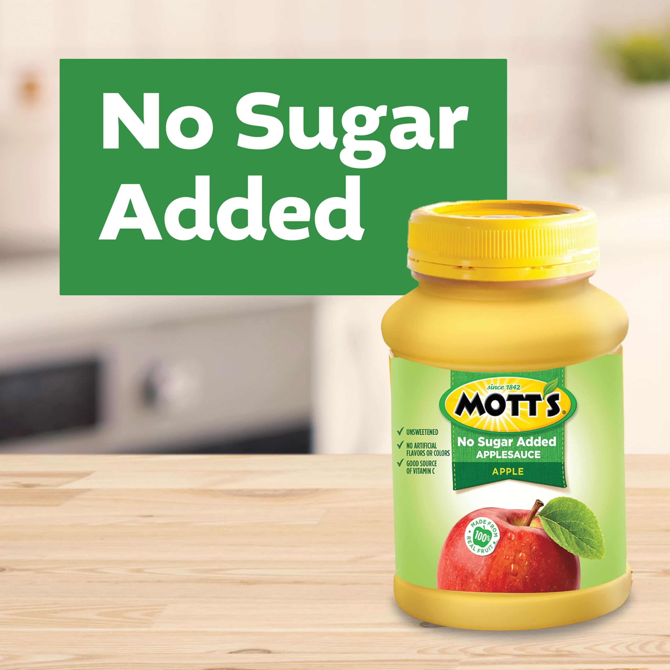 Mott's textura cercana de compota mostrando color natural y pulpa
