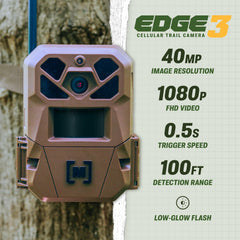 Moultrie EDGE 3 primer plano de lente que resalta nitidez de imagen