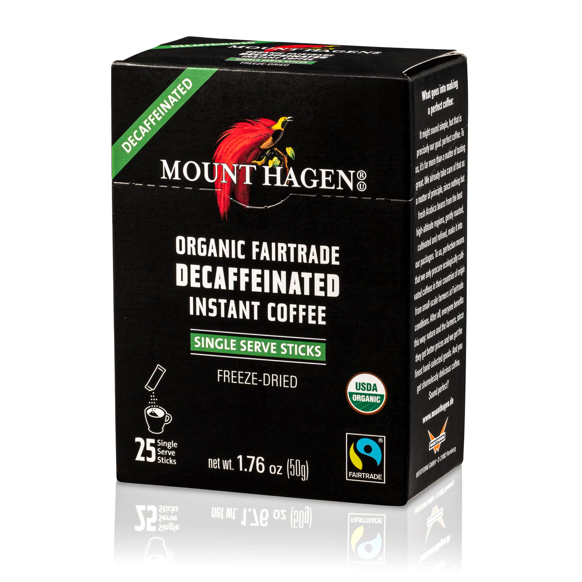 Mount Hagen stick vertido en taza caliente listo para beber con sabor pleno