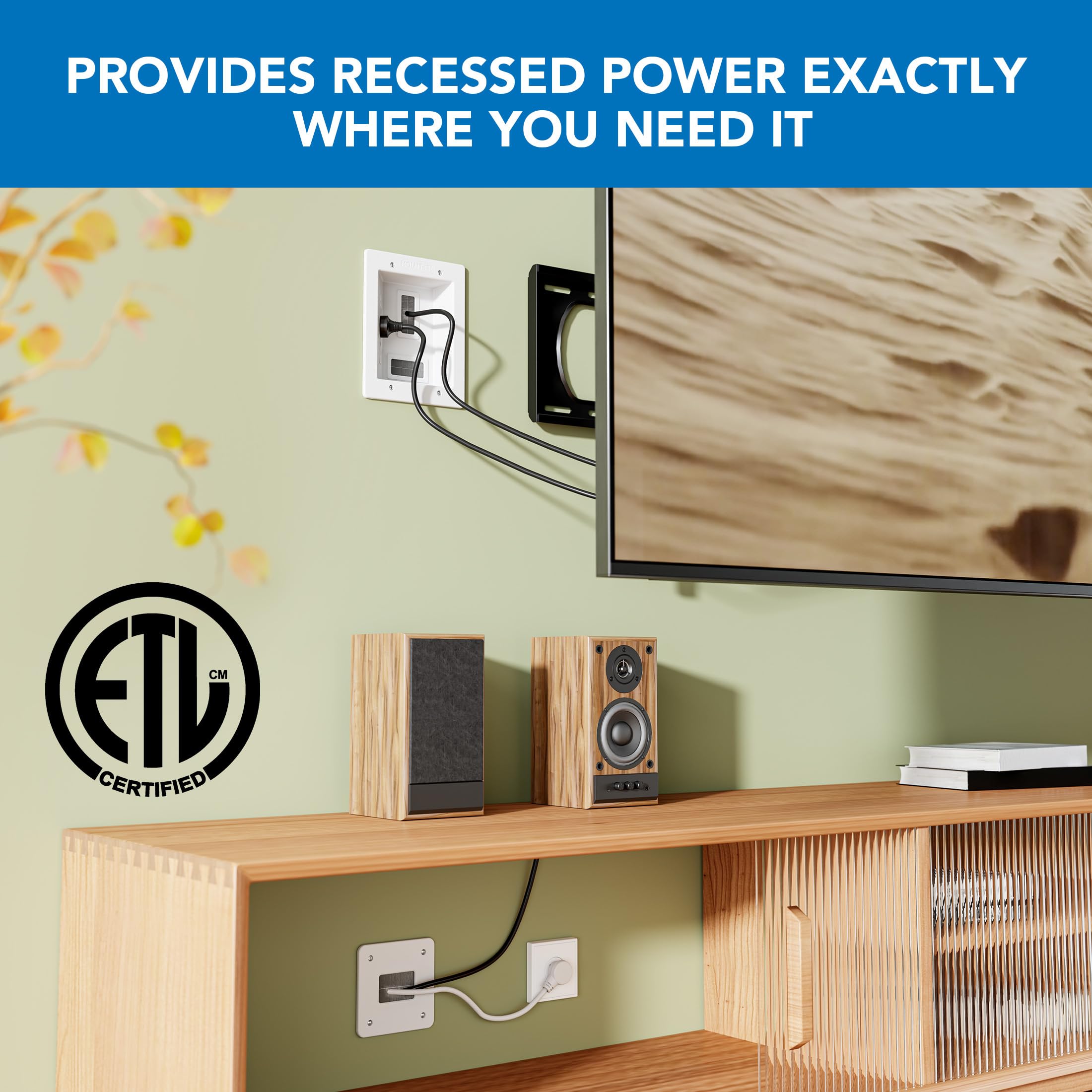 Mount-It! cable de alimentación de 9 ft extendido para mayor alcance y flexibilidad