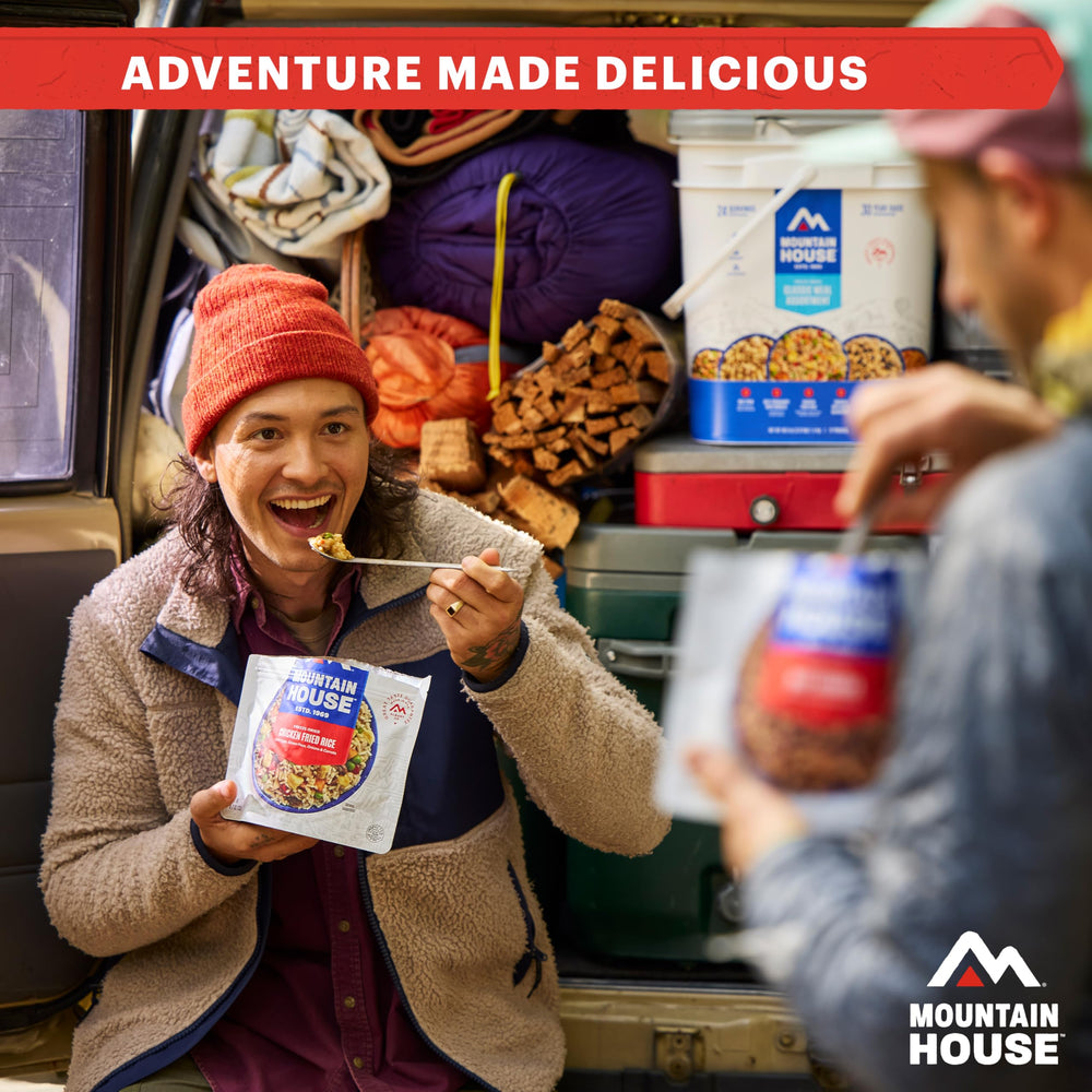 Mountain House pouch listo para reciclaje TerraCycle y sostenibilidad