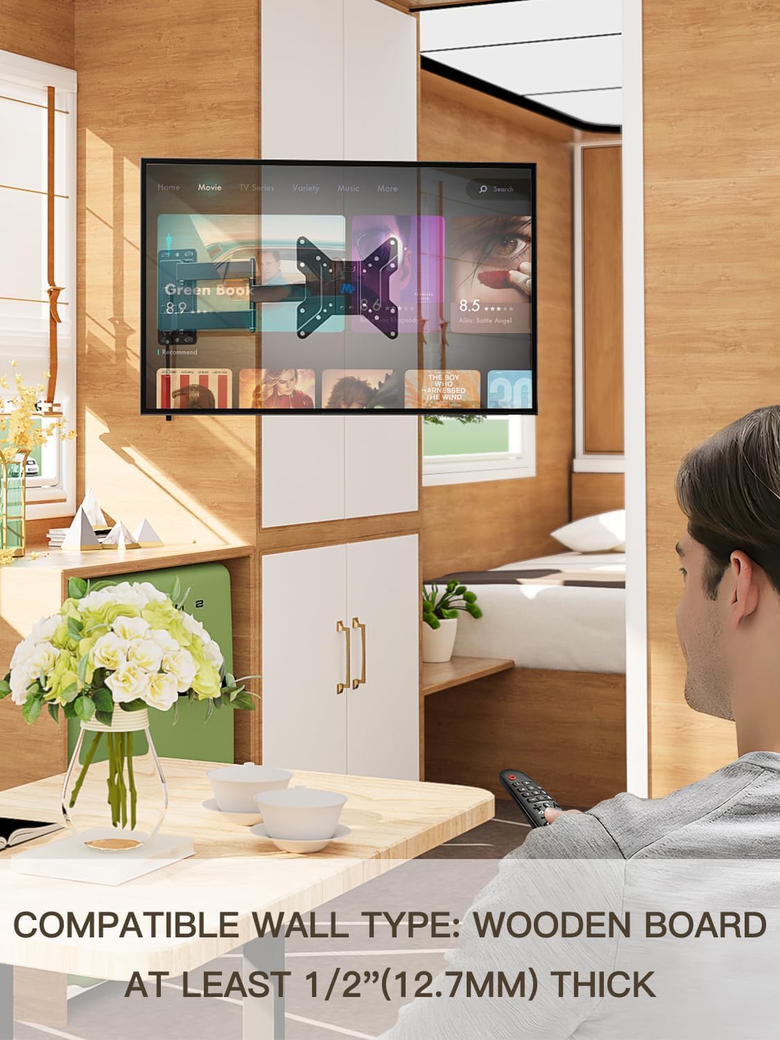 Mounting Dream comparación de tamaño mostrando ajuste para TVs 17–43"