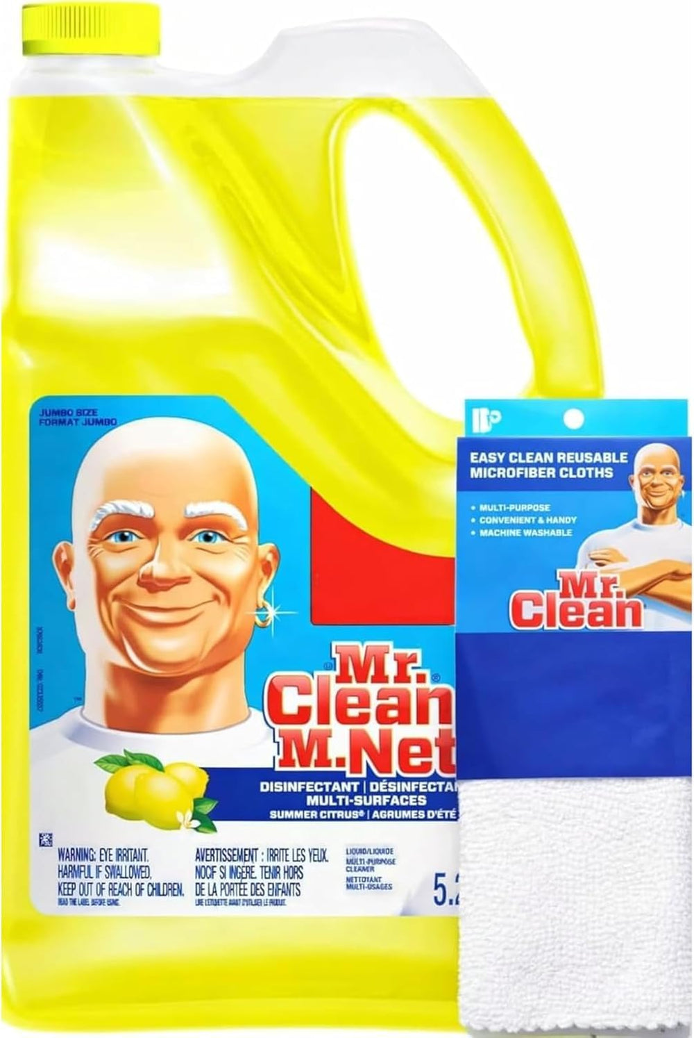 Mr. Clean botella frontal 176 oz mostrando el envase grande y aroma cítrico para limpieza eficaz