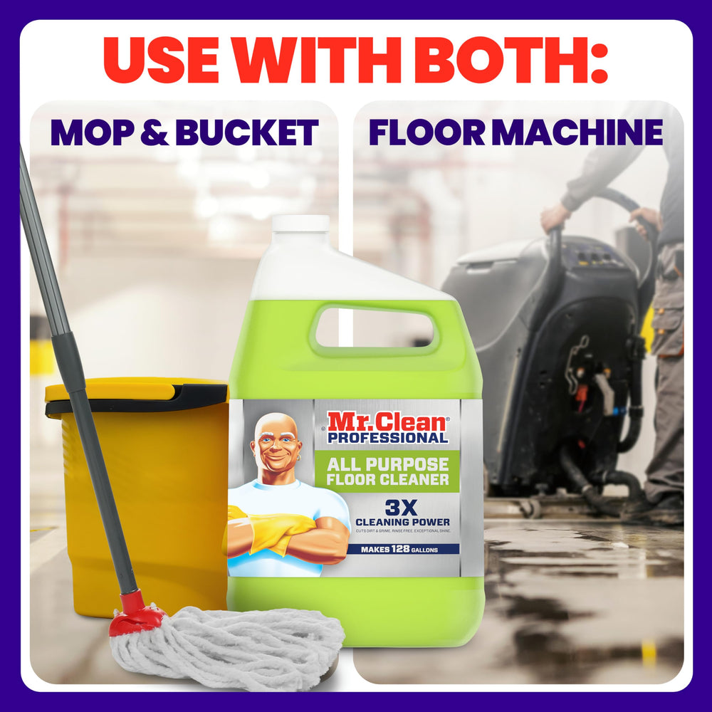 P&G PROFESSIONAL Mr. Clean PRO three-pack stacked on supply shelf for storage efficiency