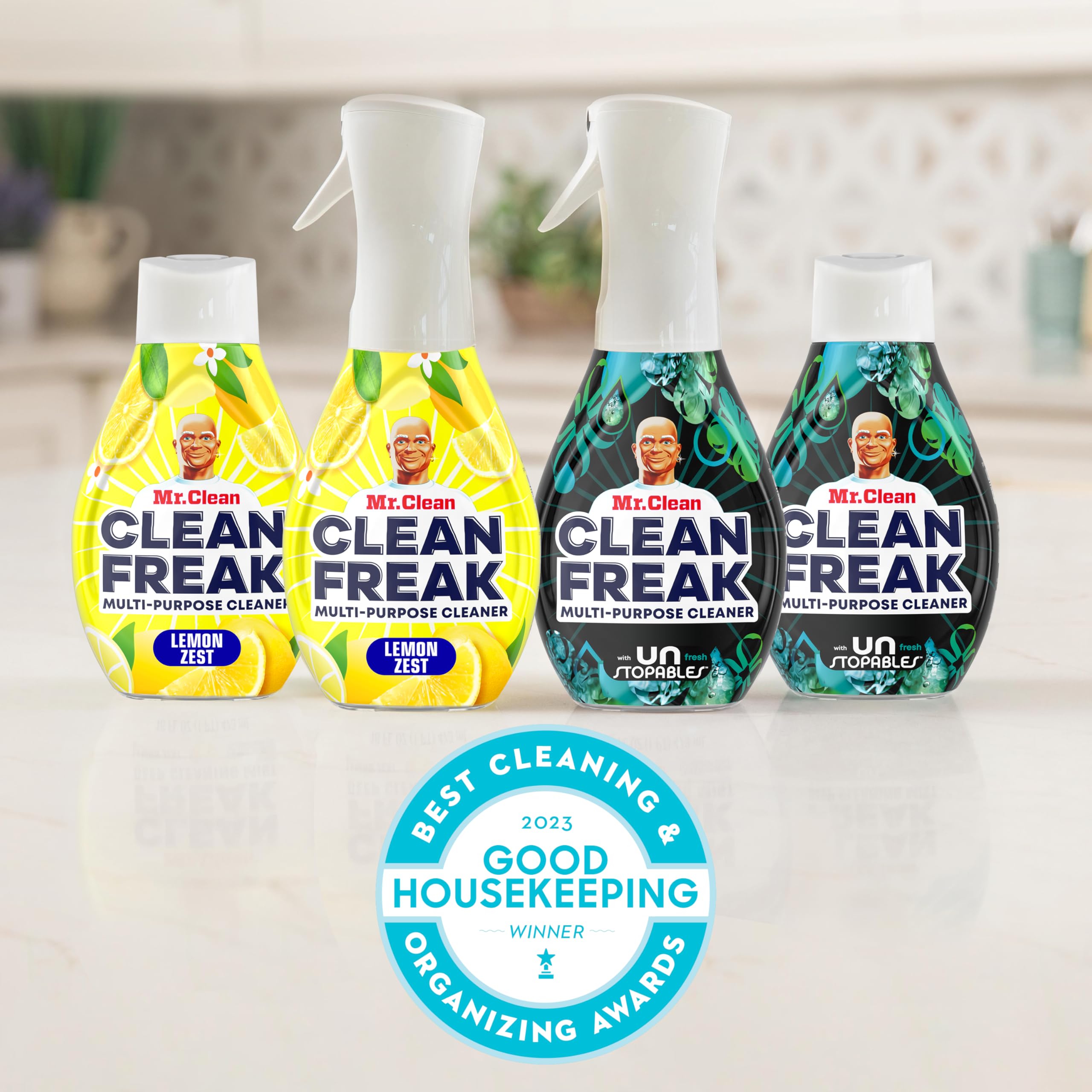 Mr. Clean tres frascos de recarga listos para reemplazo fácil