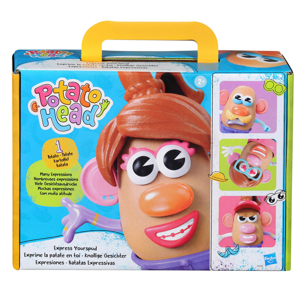 Mr. Potato Head vista frontal del empaque mostrando piezas y valor educativo