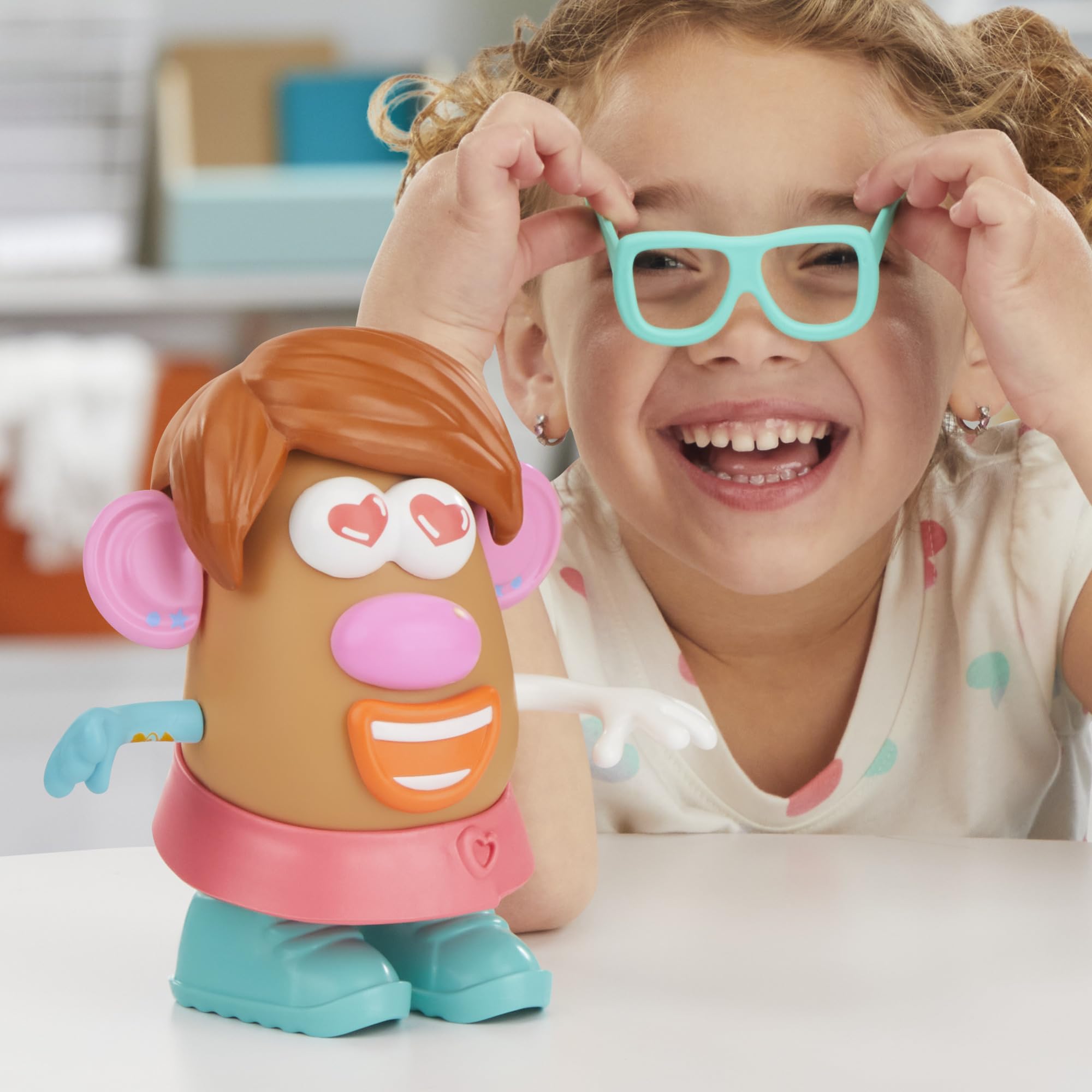 Mr. Potato Head textura y tamaño del cuerpo muestra manipulación segura