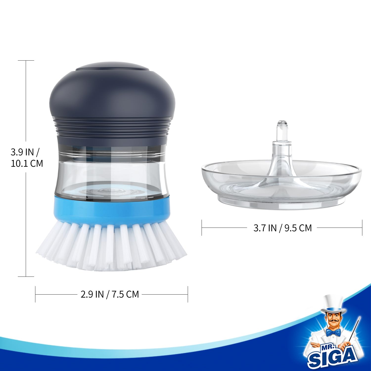 MR.SIGA cuerpo con tapa abierta para rellenar jabón, recarga sencilla