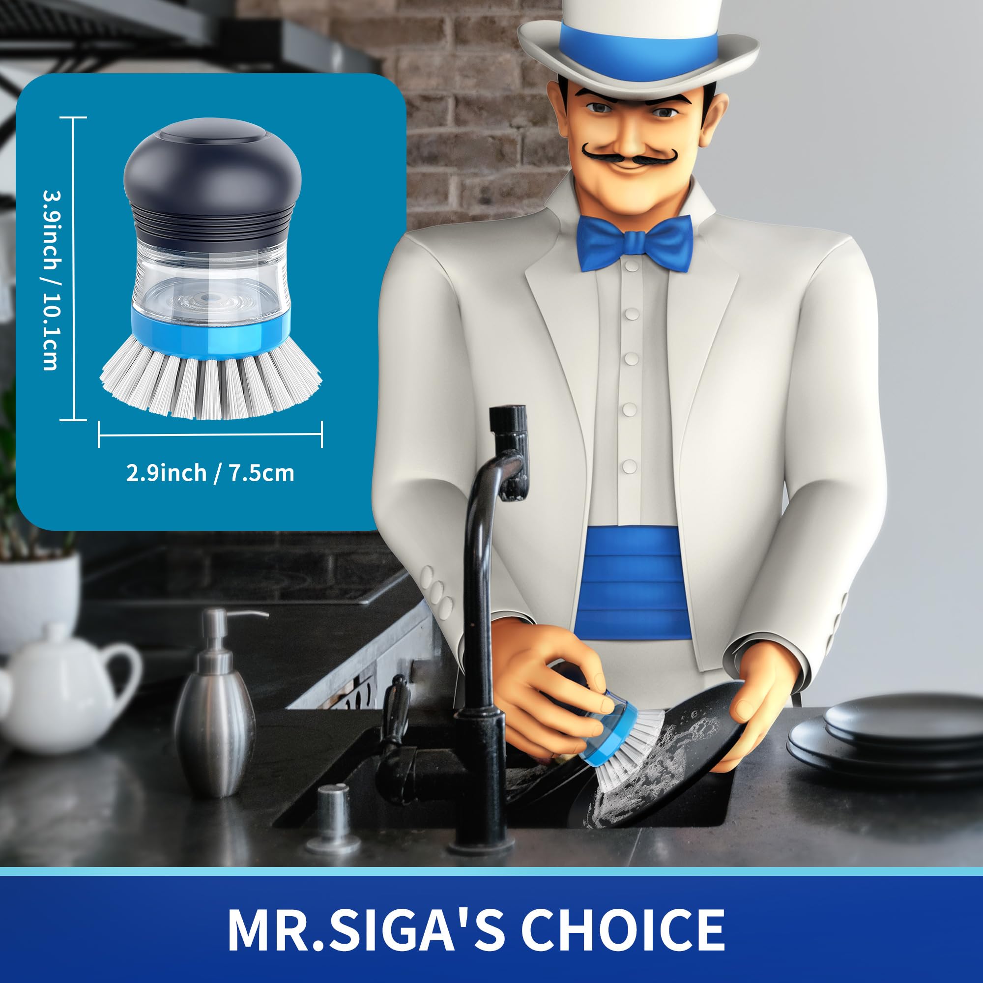 MR.SIGA cierre y dispensador del jabón listo para recargar fácilmente