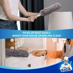 MR.SIGA mango de bambú ergonómico con anilla para colgar y ahorrar espacio