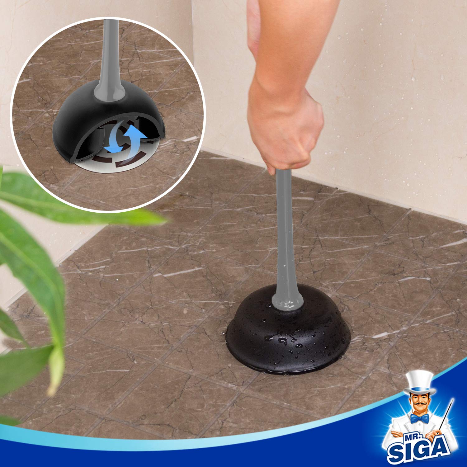 MR.SIGA beside toilet for scale showing compact footprint and space saving benefit