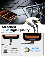 mrglas cable c‑c con ángulo derecho, uso cómodo en coche