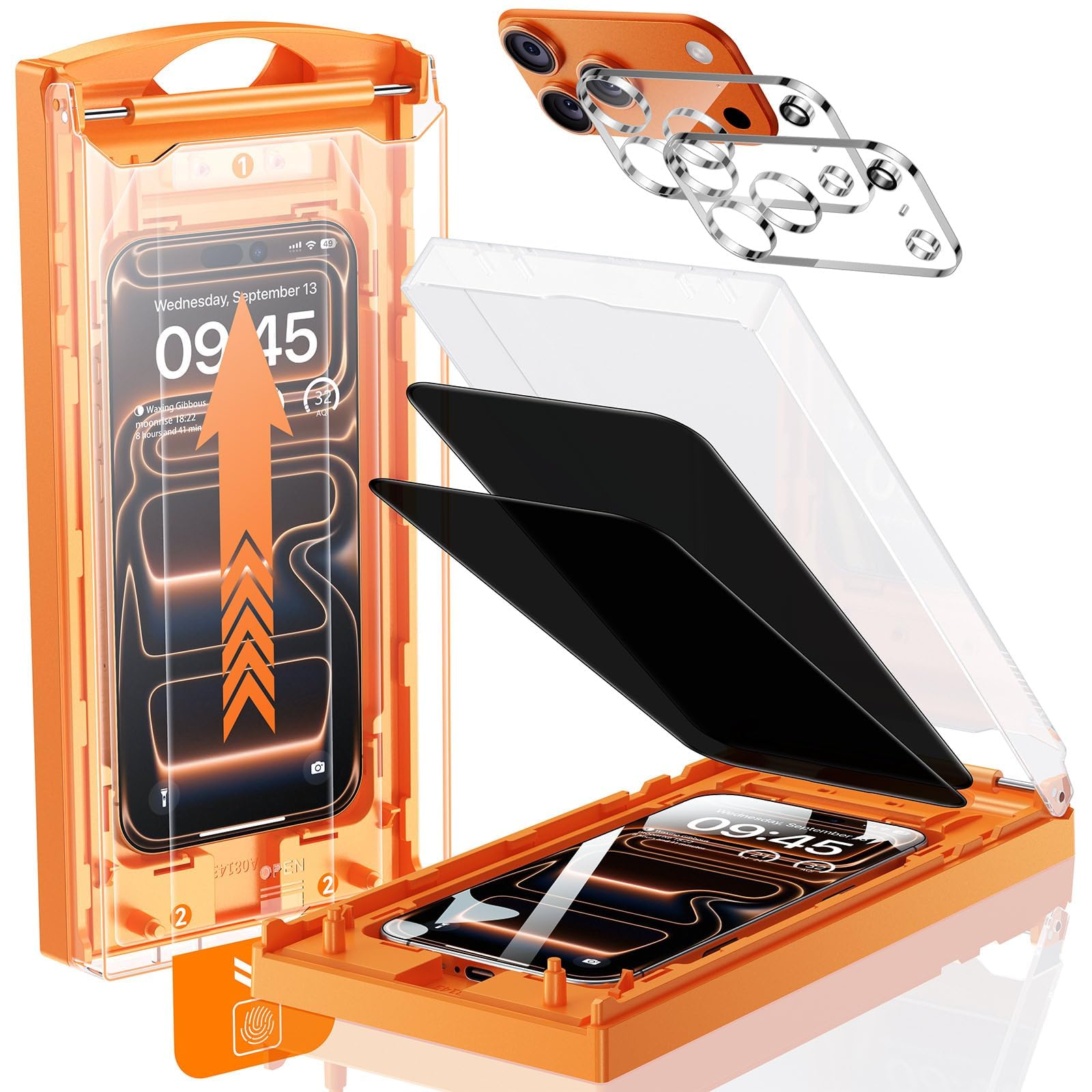 mrglas front packaged protector showing neat fit and easy install benefit